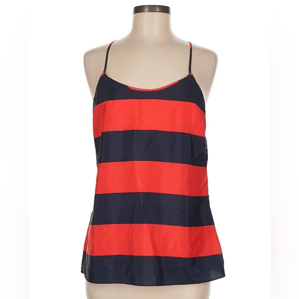 J. Crew Navy and Red Striped Cami Top